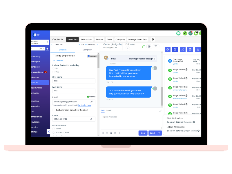 Missed call text-back system for clinics